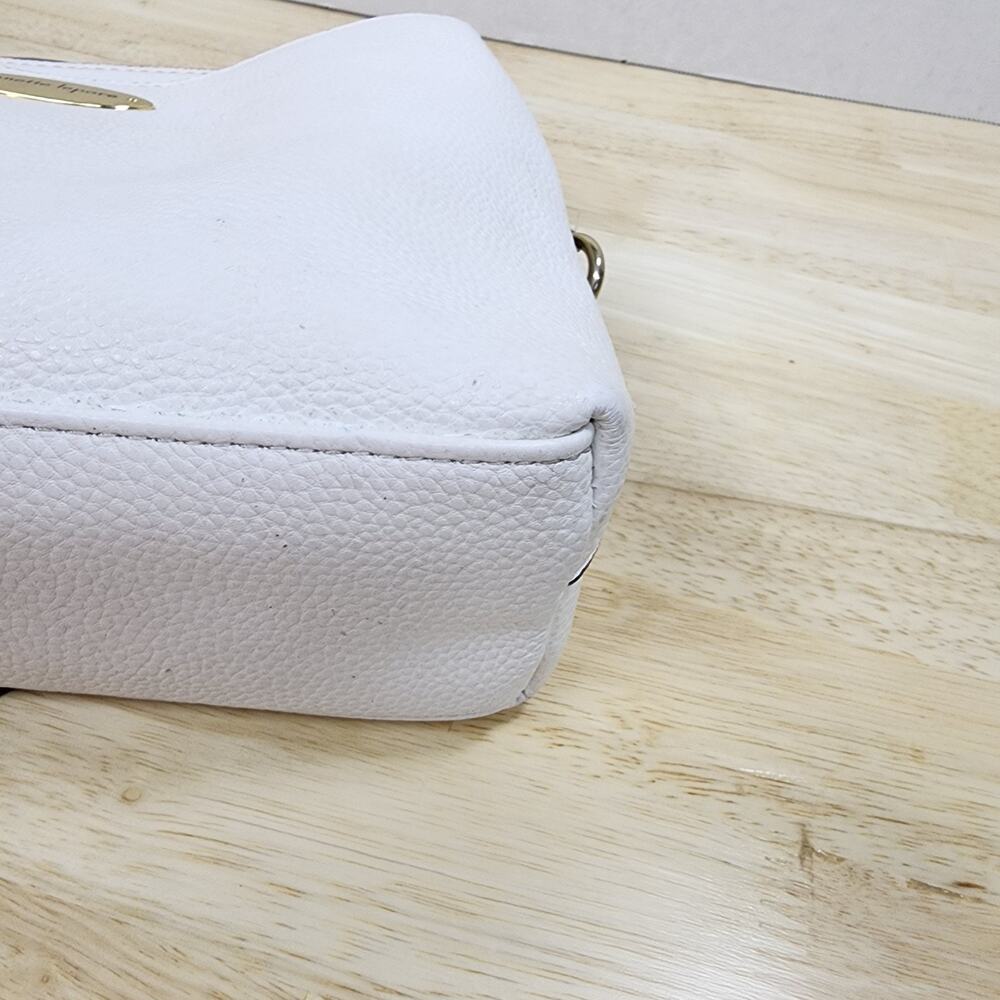 Nanette Lepore White Faux Leather Crossbody Quiet Luxury Bag Pebbled Purse 10x7 - Picture 6 of 16
